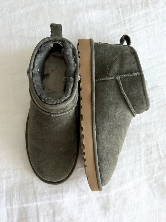 Olive Green Ultra Mini Uggs - Picture 1 of 7